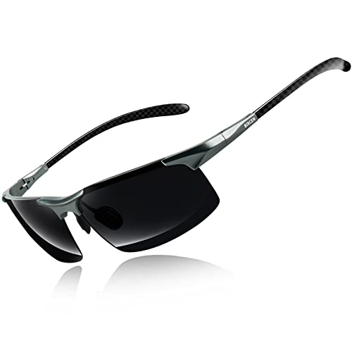 Bircenpro Sonnenbrille Für Herren Polarisiert: UV Schutz Kohlefaser Temple Sonnenbrille Für Sport und Fahren von Bircenpro