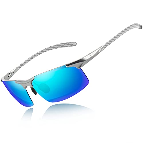 Bircenpro Sonnenbrille Für Herren Polarisiert: UV Schutz Kohlefaser Temple Sonnenbrille Für Sport und Fahren von Bircenpro