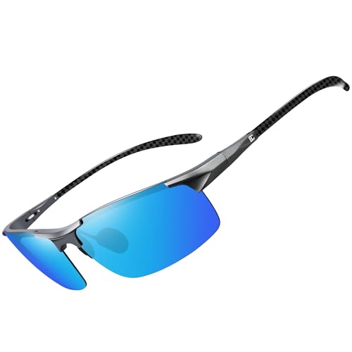 Bircenpro Sonnenbrille Für Herren Polarisiert: UV Schutz Kohlefaser Temple Sport Sonnenbrille Für Fahren von Bircenpro