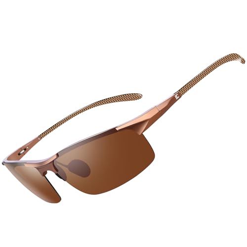 Bircenpro Sonnenbrille Für Herren Polarisiert: UV Schutz Kohlefaser Temple Sport Sonnenbrille Für Fahren von Bircenpro