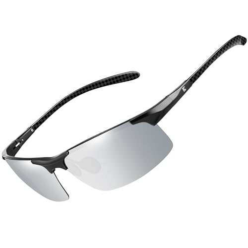 Bircenpro Sonnenbrille Für Herren Polarisiert: UV Schutz Kohlefaser Temple Sport Sonnenbrille Für Fahren von Bircenpro