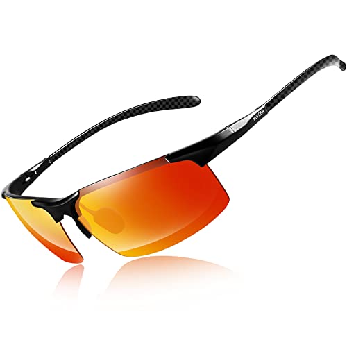 Bircenpro Sonnenbrille Für Herren Polarisiert: UV Schutz Kohlefaser Temple Sonnenbrille Für Sport und Fahren von Bircenpro