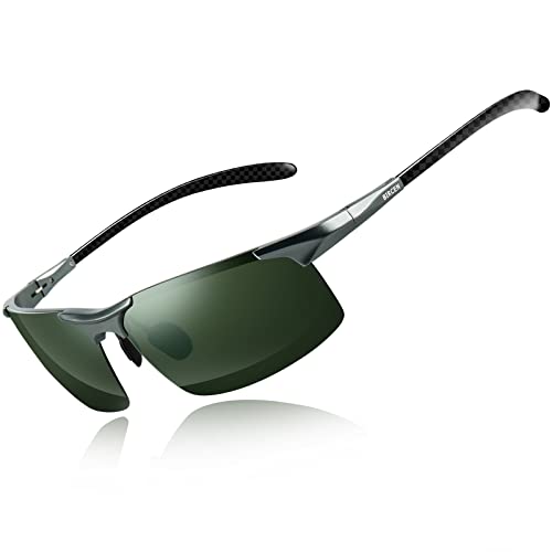 Bircenpro Sonnenbrille Für Herren Polarisiert: UV Schutz Kohlefaser Temple Sonnenbrille Für Sport und Fahren von Bircenpro