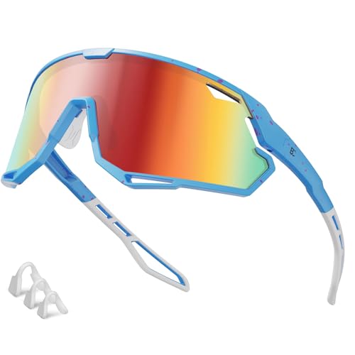 Bircenpro Sportbrille-Sonnenbrille für Herren Damen – UV Protection Fahrradbrille Radbrille für Laufen, MTB, Golf, Rennrad und Radfahren von Bircenpro