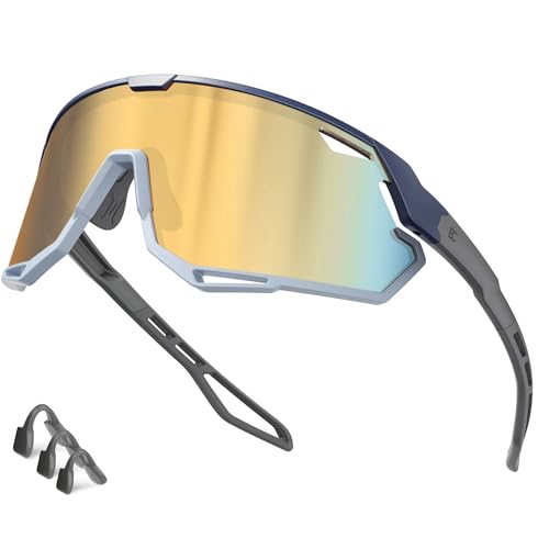 Bircenpro Sportbrille-Sonnenbrille für Herren Damen – UV Protection Fahrradbrille Radbrille für Laufen, MTB, Golf, Rennrad und Radfahren von Bircenpro
