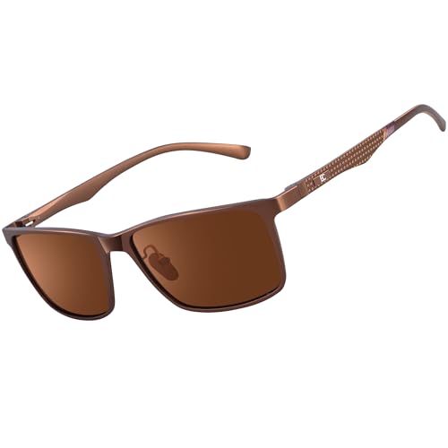 Bircenpro klassische Sonnenbrille für Herren Polarisiert: UV Schutz Modische Sonnenbrille zum Fahren und Angeln mit Al-Mg-Rahmen von Bircenpro