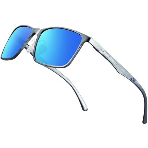 Bircenpro klassische Sonnenbrille für Herren Polarisiert: UV Schutz Modische Sonnenbrille zum Fahren und Angeln mit Al-Mg-Rahmen von Bircenpro