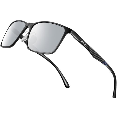 Bircenpro klassische Sonnenbrille für Herren Polarisiert: UV Schutz Modische Sonnenbrille zum Fahren und Angeln mit Al-Mg-Rahmen von Bircenpro