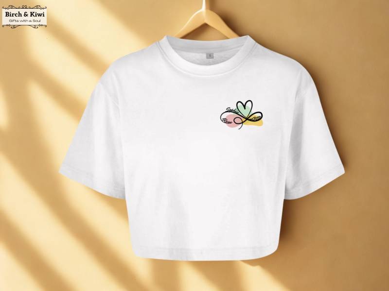 Geschenk Freundin Oversize Crop Top Für Beste Freundinnen Pastellfarben Infinity Symbol - Freundschafts-Shirt Beste von BirchAndKiwi