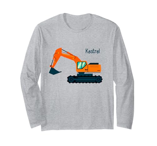 Baufahrzeug Bagger für Kinder Turmfalke Langarmshirt Baufahrzeug Bagger für Kinder Turmfalke Langarmshirt von Bird Birder & Birding Apparel Company