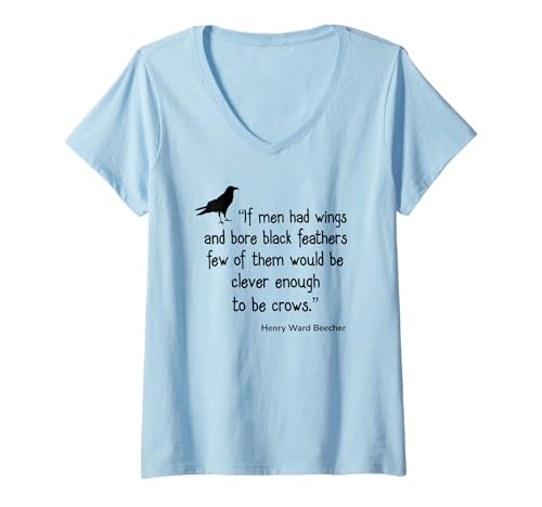 Damen Krähenhemd If Men Had Wings Clever Crow Zitat T-Shirt mit V-Ausschnitt Damen Krähenhemd If Men Had Wings Clever Crow Zitat T-Shirt mit V-Ausschnitt von Bird Birder & Birding Apparel Company