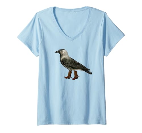 Damen Lustiges Elster in Cowboystiefeln, Vogel-Ornithologie, Neuheit Design T-Shirt mit V-Ausschnitt Damen Lustiges Elster in Cowboystiefeln, Vogel-Ornithologie, Neuheit Design T-Shirt mit V-Ausschnitt von Bird Birder & Birding Apparel Company