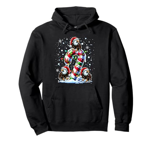 Three Santa Eagles On Candy Cane Christmas Kids Toddler Pullover Hoodie von Bird Christmas Costume