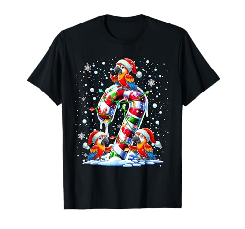 Three Santa Parrots On Candy Cane Christmas Kids Toddler T-Shirt von Bird Christmas Costume