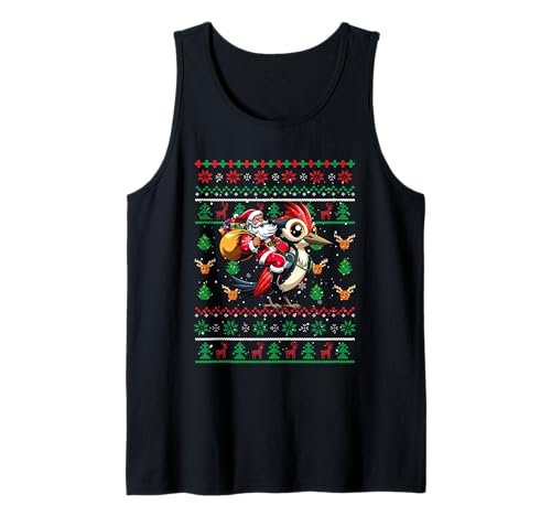 Weihnachtsmann reitender Specht Weihnachtspullover Vogelliebhaber Kinder Tank Top von Bird Christmas Costume