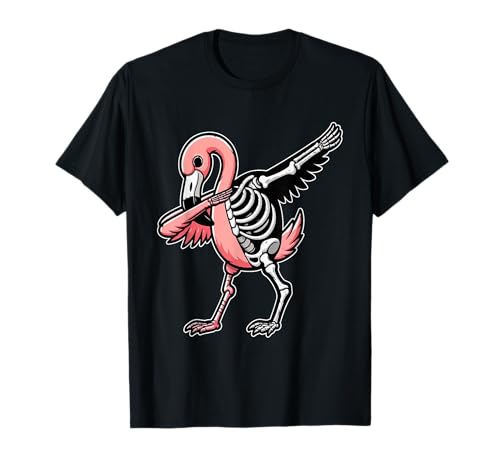 Dabbing Flamingo Half Skeleton Halloween Costume Lover Kids T-Shirt von Bird Halloween Costume