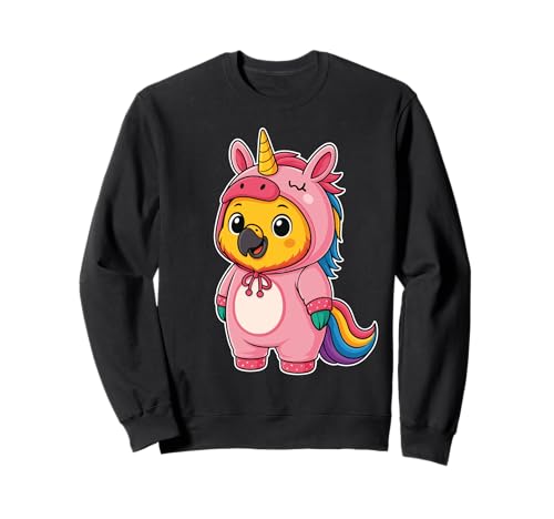 Kawaii Vogel im Einhorn Kostüm für Mädchen Kinder Einhorn Liebhaber Sweatshirt von Bird In Unicorn Costume Kawaii Design