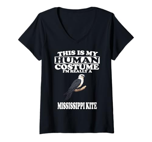 Damen Das ist Mein menschliches Kostüm Ich Bin EIN Mississippi-Drachen T-Shirt mit V-Ausschnitt von Bird Lovers