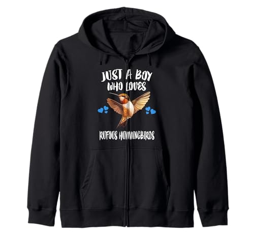 Just A Boy Who Loves Rufous Kolibris Kapuzenjacke von Bird Lovers