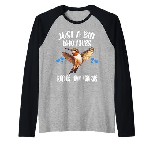 Just A Boy Who Loves Rufous Kolibris Raglan von Bird Lovers