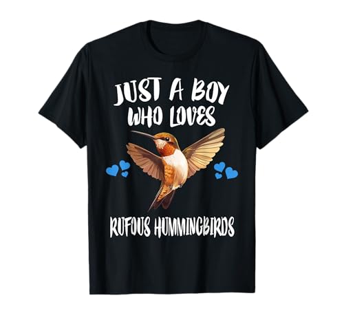 Just A Boy Who Loves Rufous Kolibris T-Shirt von Bird Lovers
