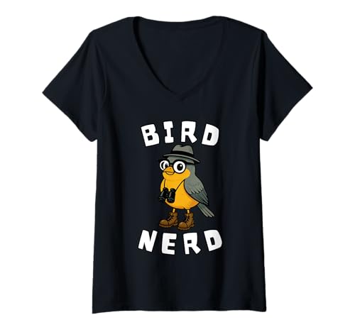 Damen Lustiges Vogel-Nerd-Tier-Vogelbeobachtungsgeschenk für Männer, Frauen, Kinder T-Shirt mit V-Ausschnitt Damen Lustiges Vogel-Nerd-Tier-Vogelbeobachtungsgeschenk für Männer, Frauen, Kinder T-Shirt mit V-Ausschnitt von Bird Nature Nerd Style Humor Joke Birthday Present