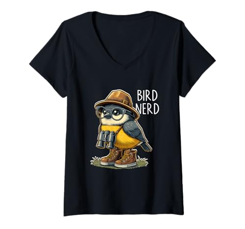 Damen Bird Nerd Lustige Vogelbeobachtung Vogelliebhaber Vogelbeobachter T-Shirt mit V-Ausschnitt Damen Bird Nerd Lustige Vogelbeobachtung Vogelliebhaber Vogelbeobachter T-Shirt mit V-Ausschnitt von Bird Nerd Bird Watching Birding Bird Birdwatcher