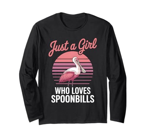 Nur ein Mädchen, das Spoonbill liebt Langarmshirt Nur ein Mädchen, das Spoonbill liebt Langarmshirt von Bird Spoonbill Design