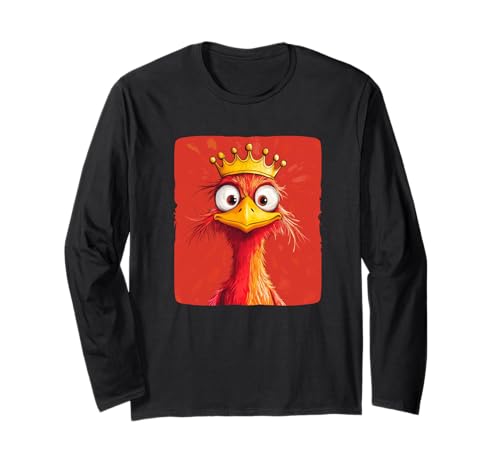 Lustiger Vogel mit Krone für Jungen und Mädchen Langarmshirt Lustiger Vogel mit Krone für Jungen und Mädchen Langarmshirt von Bird with Crown