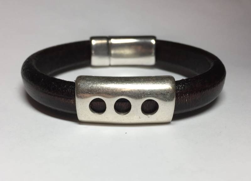 Herren Regaliz Lederarmband - 3 Löcher von BirdAndAves