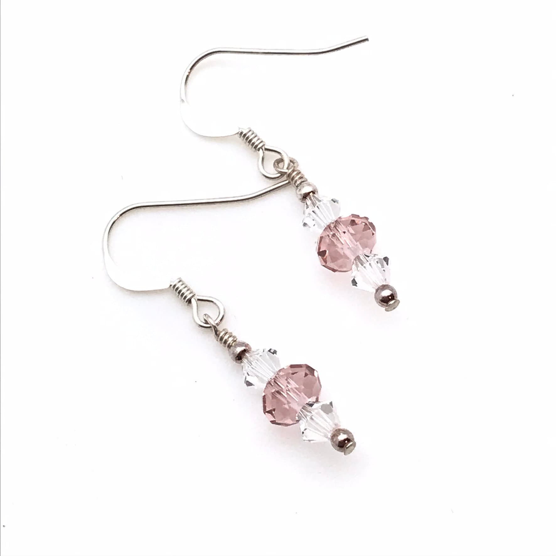 sterling Silber Vintage Rose Und Klare Swarovski Kristall Ohrringe sterling Silber Vintage Rose Und Klare Swarovski Kristall Ohrringe von BirdAndAves