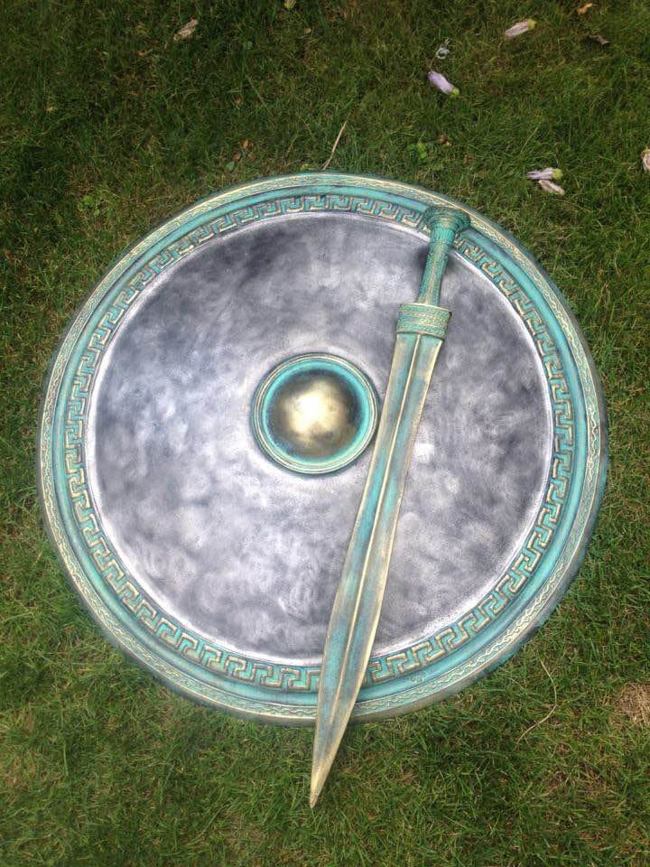 Schild & Schwert Larp Rüstung Set Antike Bronze Replik Für Cosplay Requisiten von BirdArtBulgaria