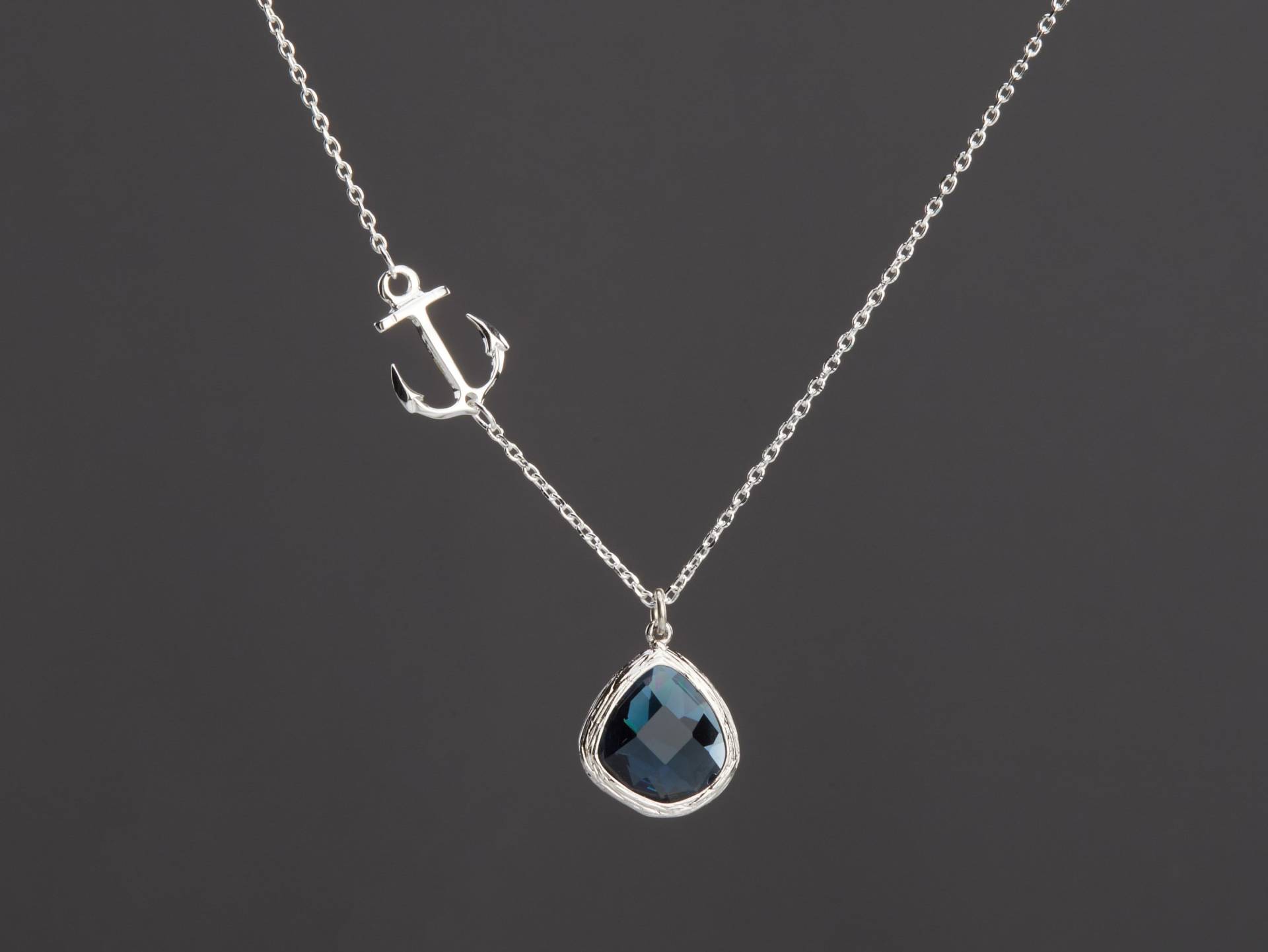 925 Sterling Silber Anker Anhänger Halskette Charm von Birdedenjewelry