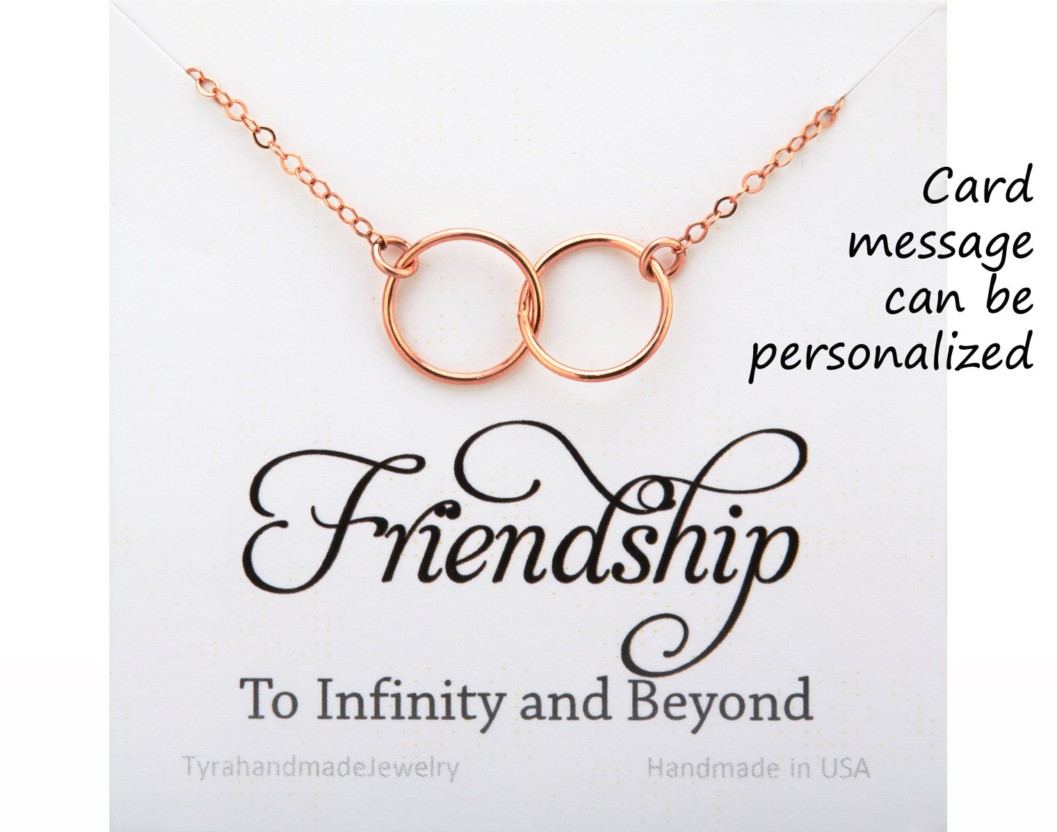 Double Circle Halskette, Eternity Halskette, Beste Freunde Halskette, Schwester Schmuck, Brautjungfern Geschenk, Eternity Love, Custom Jewelry Note von Birdedenjewelry