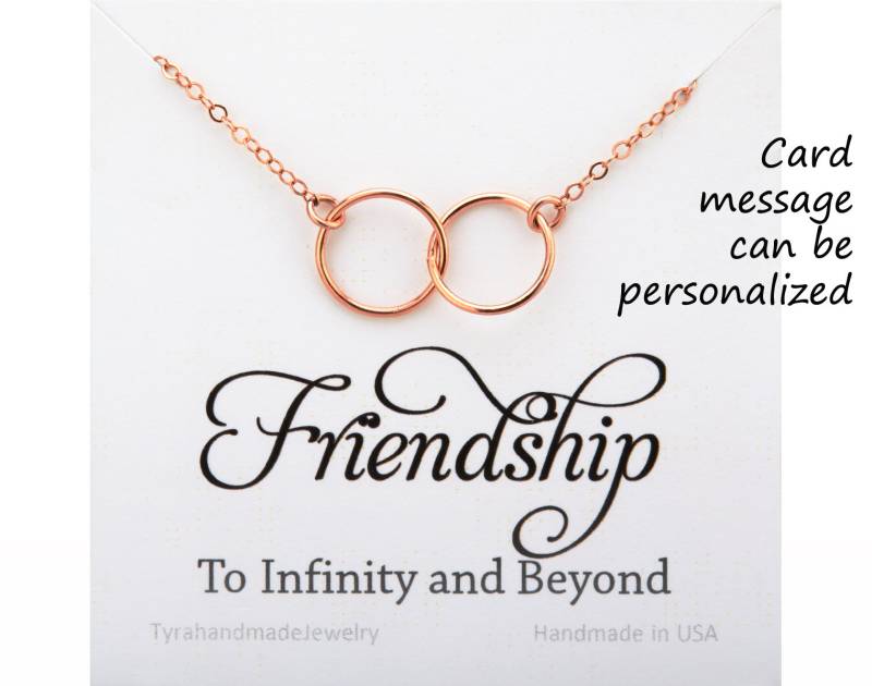 Double Circle Halskette, Eternity Halskette, Beste Freunde Halskette, Schwester Schmuck, Brautjungfern Geschenk, Eternity Love, Custom Jewelry Note von Birdedenjewelry
