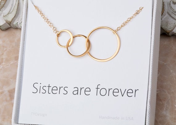 Karma Kreis Halskette, Kreis, Eternity Freundschaft, Mutter Tochter Geschenk, Schwestern Für Immer, Geschenk Beste Freundin, Brautjungfer von Birdedenjewelry