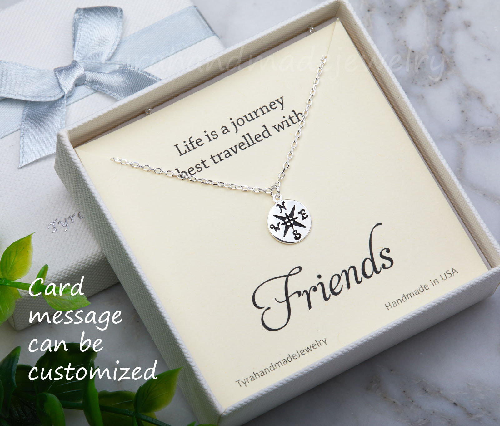 Kompass Halskette Mit Benutzerdefinierten Schmuck-Karte, Gratulation Graduierung Geschenke, Charme, Schwesternschaft, Bff, Schwestern Geschenk von Birdedenjewelry