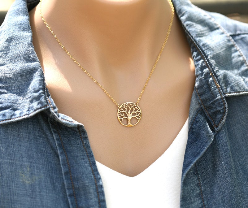 Personalisierte Familie Baum Halskette, Muttertagsgeschenk, Mutter Des Bräutigams Geschenk, Im Gesetz Geschenk Von Braut Zu Mama, Benutzerdefinierte von Birdedenjewelry