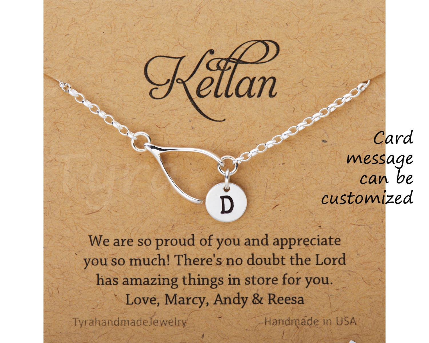 Personalisiertes Wishbone Armband, Initial Silber, Gold, Sideways Wishbone, Hand Gestempelt Monogramm, Freundschaft, Abschlussfeier, Brautjungfer von Birdedenjewelry