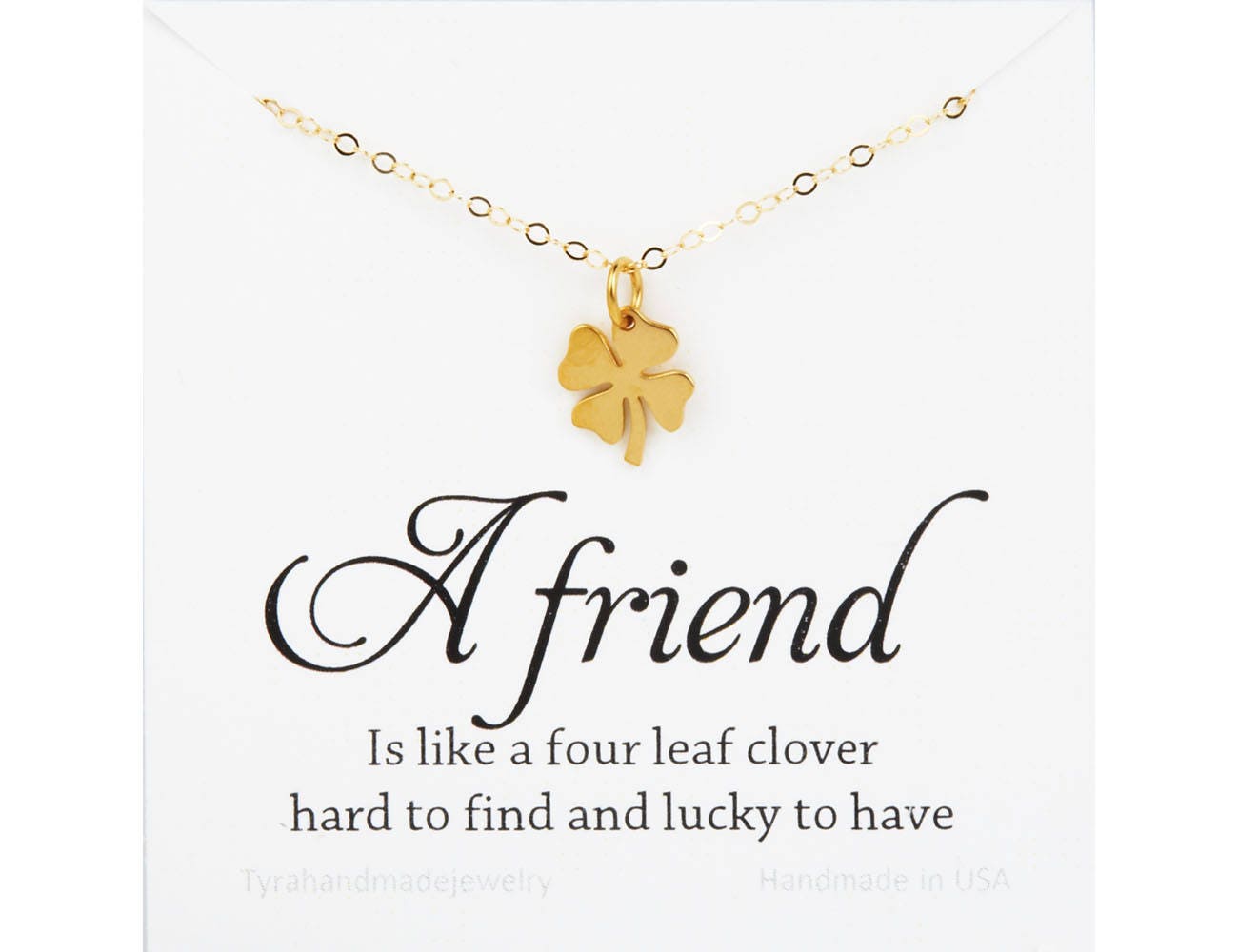 Vier-Blatt Klee, Kleeblatt-Kette, Benutzerdefinierte Nachricht Karte, St. Patricks Day, Beste Freundgeschenk, Abschlussgeschenk, Schwesternschaft von Birdedenjewelry