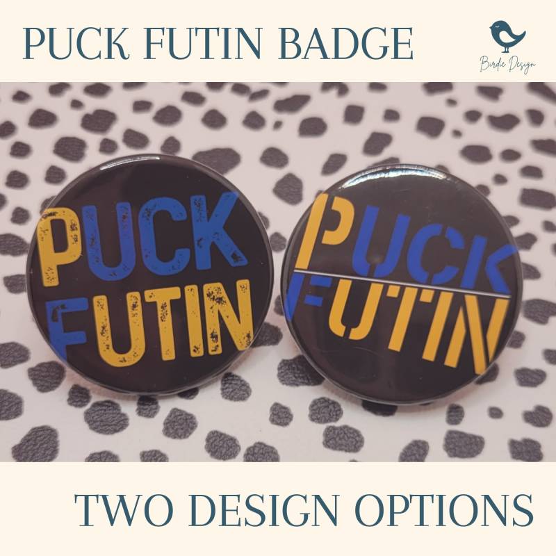 Puck Futin Abzeichen Button Pin - 38 Mm Anti-Putin Anti Kriegsabzeichen Unterstützung Ukraine von BirdieDesignGB