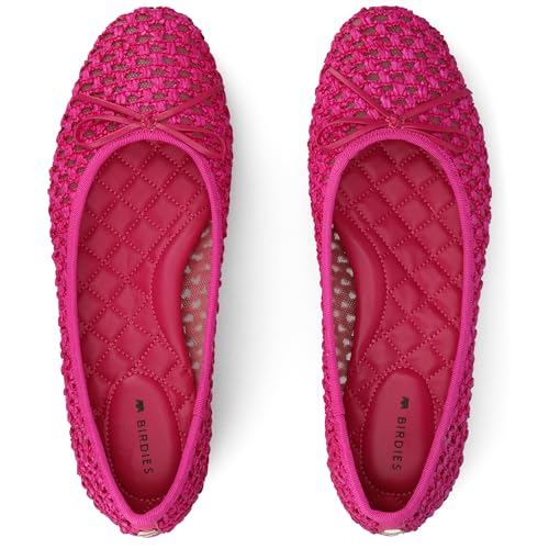 Birdies Damen Songbird Slip-On Flats Bequeme Casual Dressy Schuhe, Hot Pink Openweave, 38 EU von Birdies