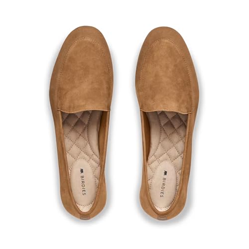 Birdies Damen Vesper Slip-On Flats Bequeme Casual Dressy Schuhe, Veloursleder in Toffee, 41.5 EU von Birdies