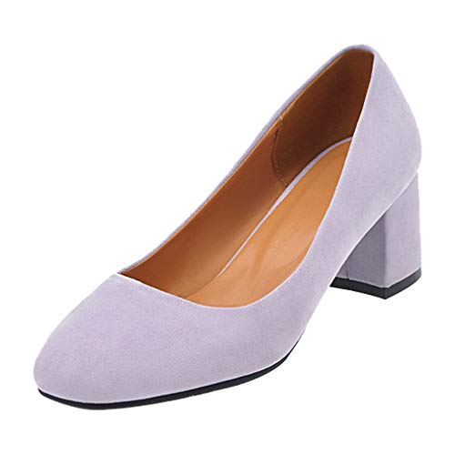 Birdsight Chunky Heels Pumps mit Blockabsatz 5cm Absatz Geschlossen Damen Schuhe (Violett, 41) von Birdsight