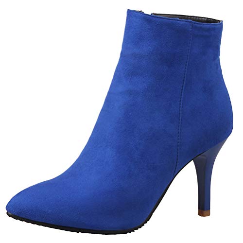 Birdsight Damen Stiletto High Heels Stiefeletten mit Reißverschluss Ankle Boots Spitze Elegant Kurzschaft Stiefel (Königsblau,38) von Birdsight