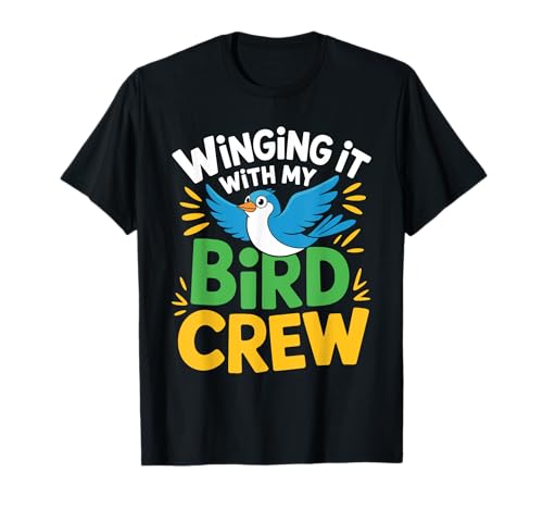 Wing it with my bird crew süße Birdwatching Bird Frauen T-Shirt Wing it with my bird crew süße Birdwatching Bird Frauen T-Shirt von Birdwatching Bird Watcher Bird Watching Birding