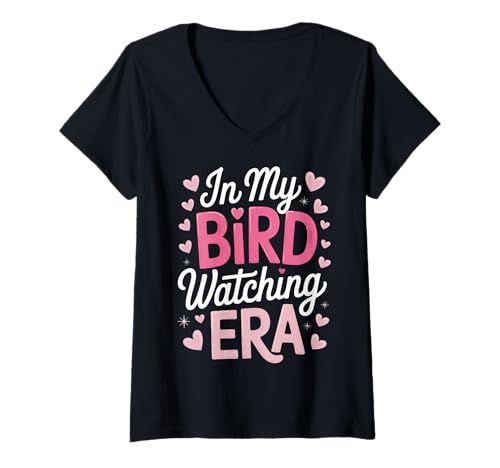 Damen Vogel in meiner Vogelbeobachtungszeit T-Shirt mit V-Ausschnitt Damen Vogel in meiner Vogelbeobachtungszeit T-Shirt mit V-Ausschnitt von Birdwatching Birds Animal Birding