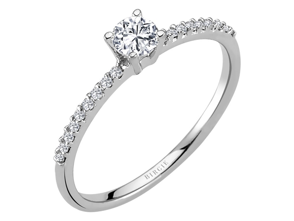 0.23 Gesamtkarat Diamant Halo Verlobungsring 585Er/14K Weißgold Echtschmuck Diamantring Trauring Ehering Echte Ewigkeit Eternity von BirgieGmbH