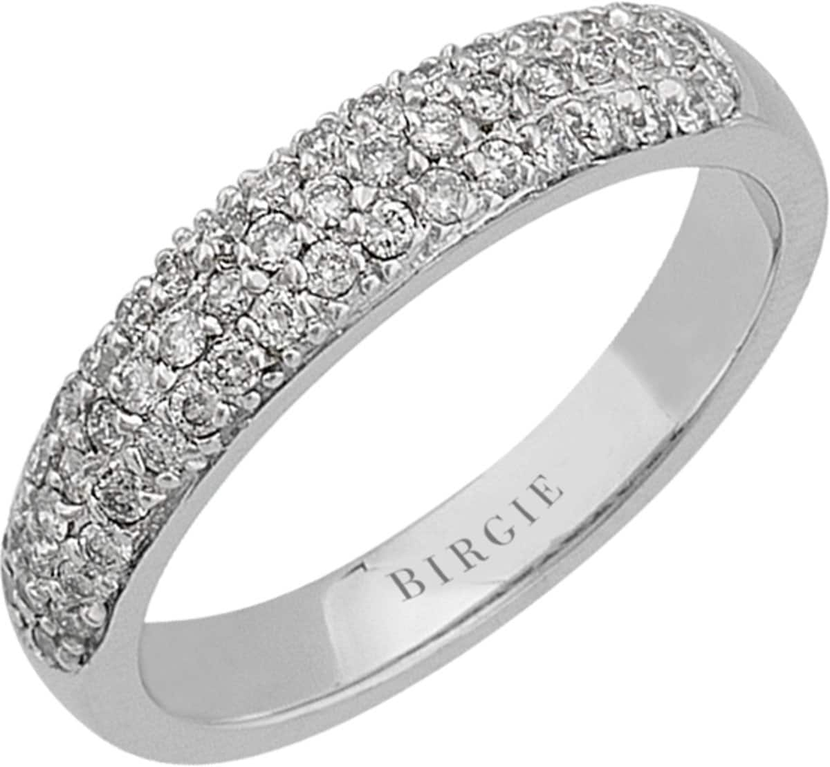 0.42 Gesamtkarat Halbrund Diamant Ring 585Er/14K Weißgold Echtschmuck Zertifikat Diamantring Trauring Ehering Echte Ewigkeit von BirgieGmbH