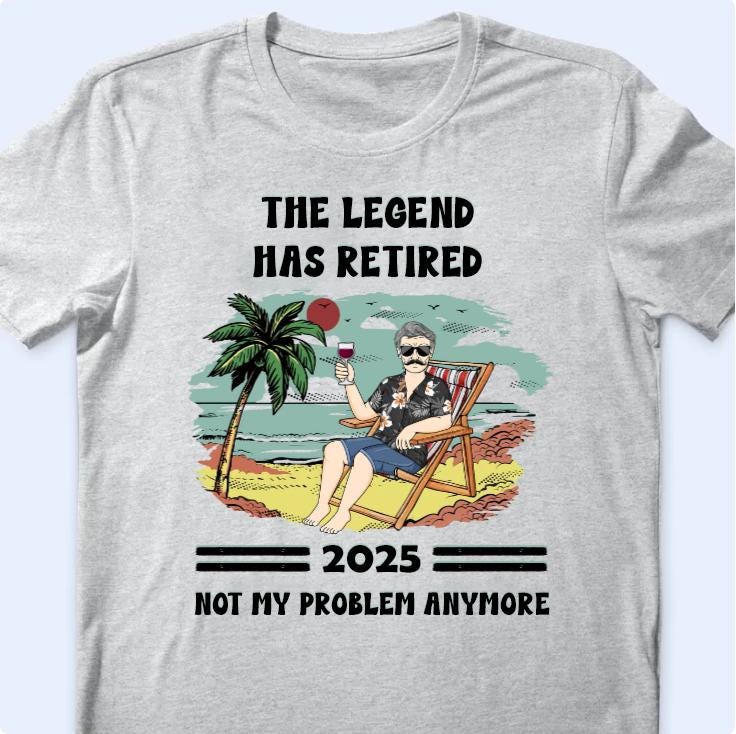 Die Legende Ist Im Ruhestand Shirt, Personalisierte Lustige Reitrement Tshirt, Individuelles Geschenk Für Opa/Papa von BirgitVStore